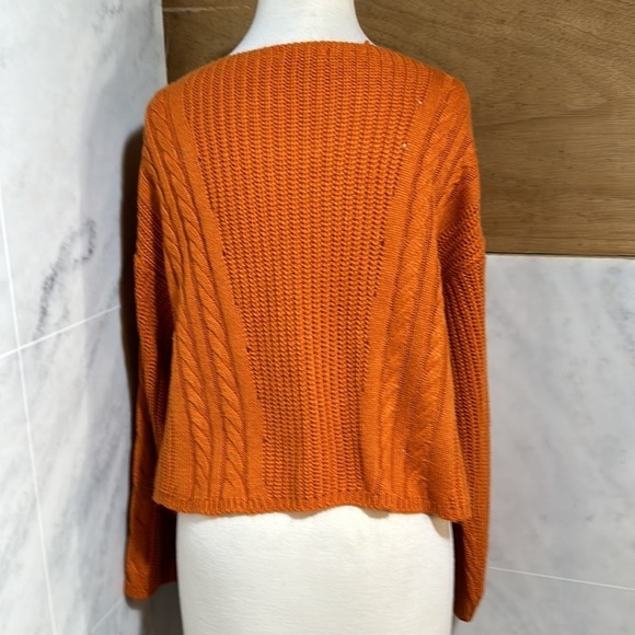 😊 Love by Chesley Sweaters Vneck Pointelle Cable size large - Picture 2 of 11